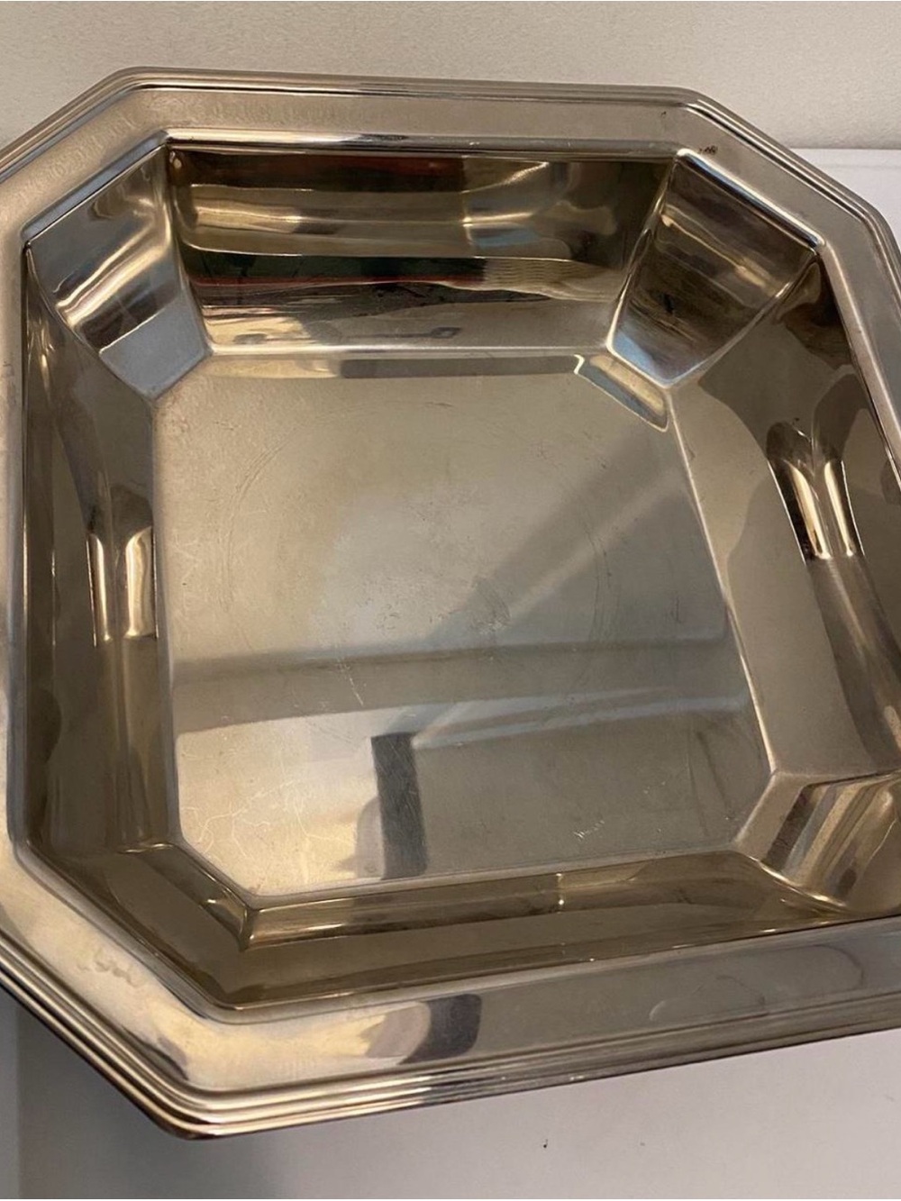 Sheffield Serving Bowl Plater Stainless 18/10 Octagon Shape Made In Italy 10.5"